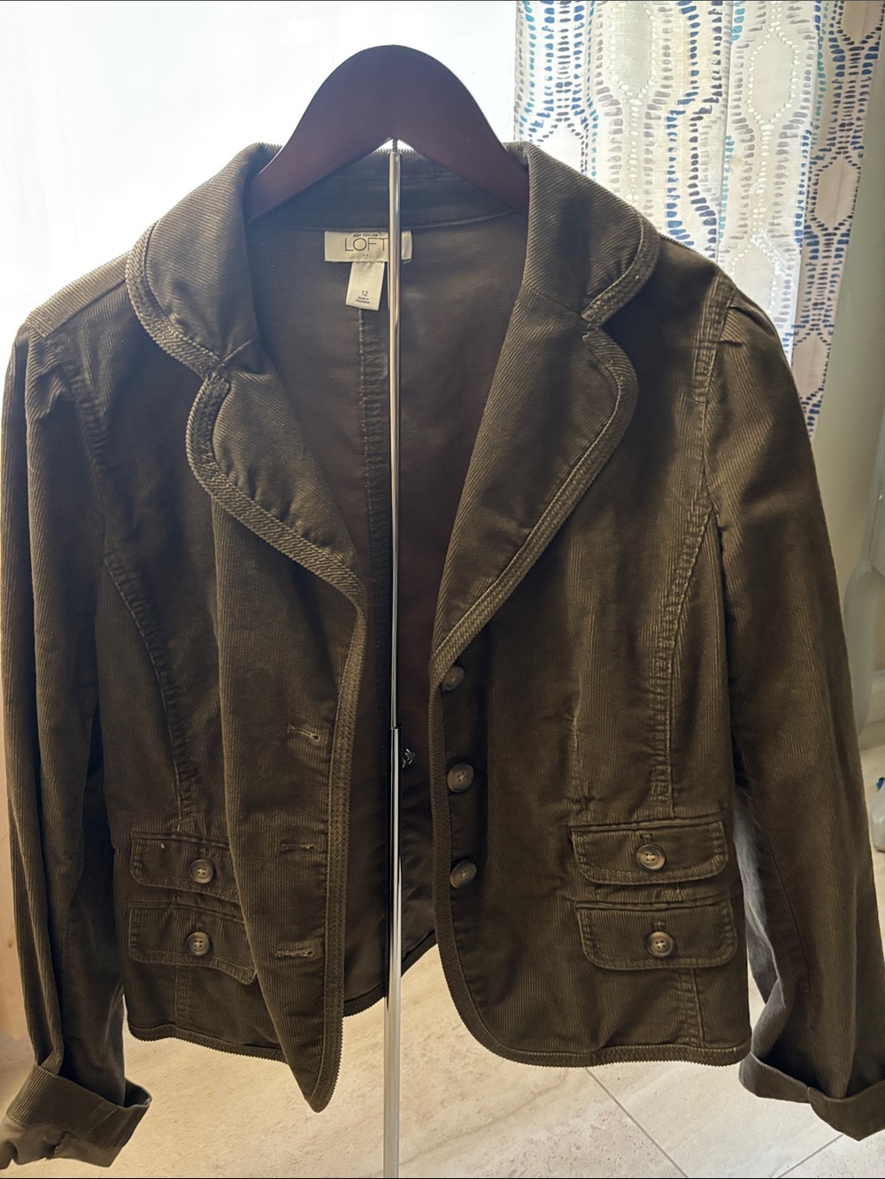 LOFT Olive Green Corduroy Blazer Jacket